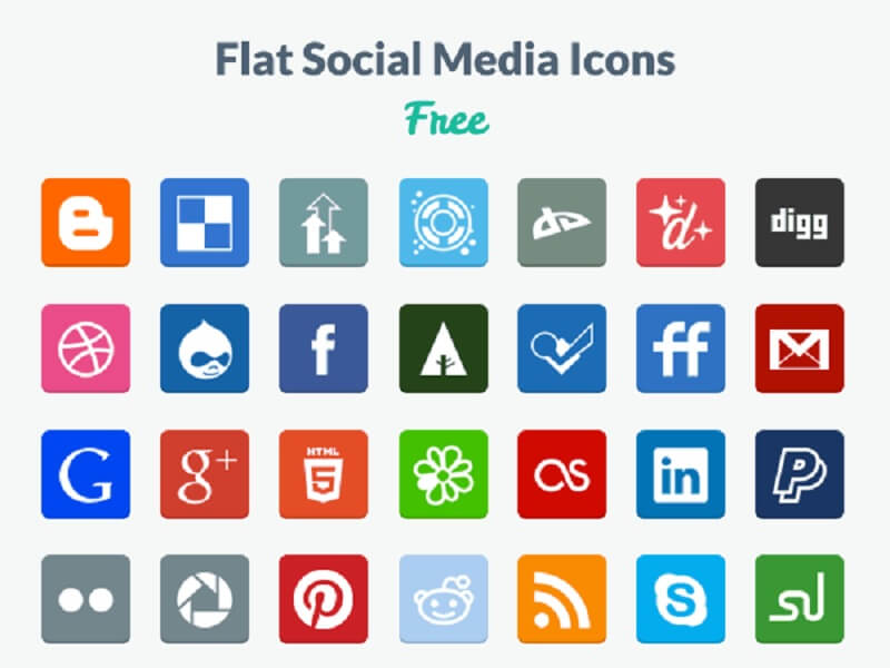 Flat Social Media Icons