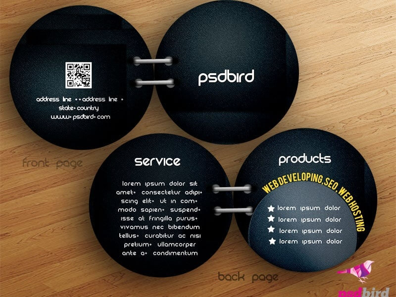 Free Bi Fold Round Brochure PSD