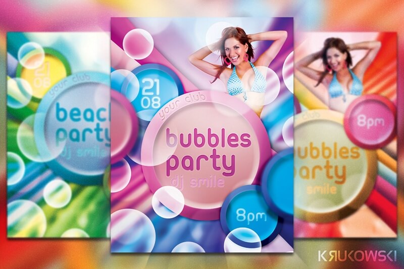 Freebie Bubbles Party Flyer