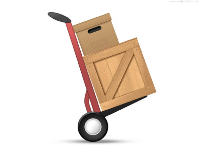 Loaded hand truck icon