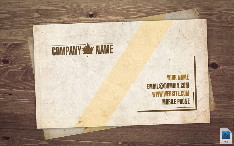 Old Business Card PSD