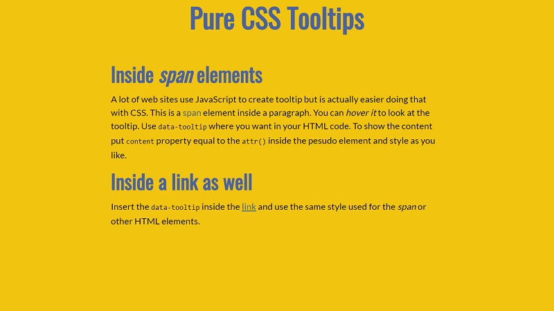 Pure CSS Tooltips