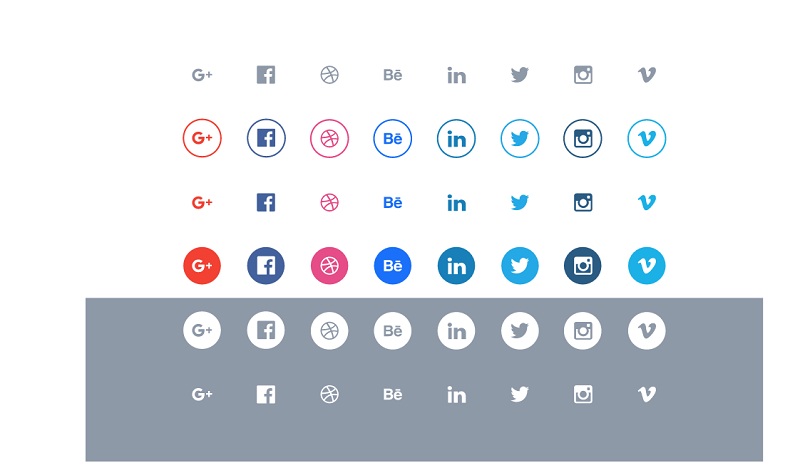 Social Flat Icons Set