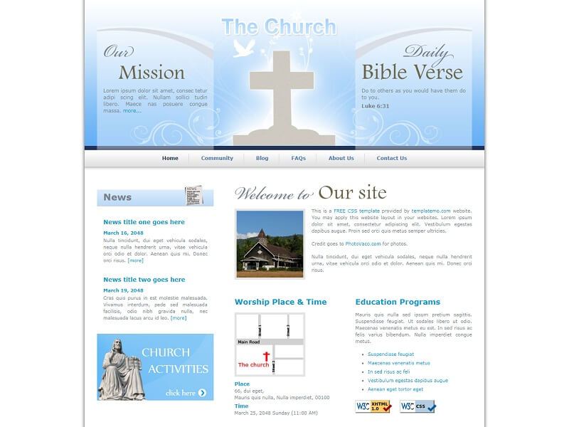 Free Church Html Website Templates