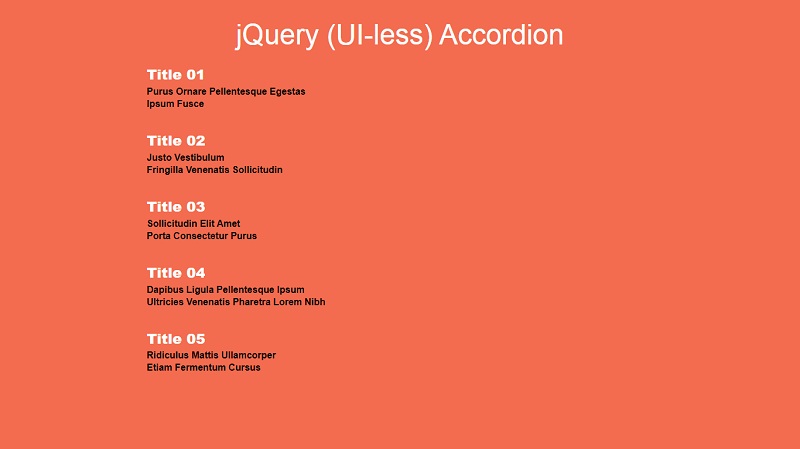 jQuery (UI-less) Accordion