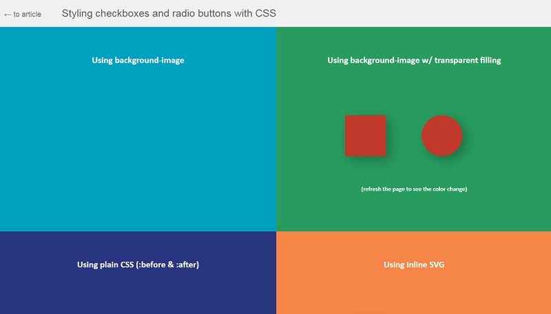 Styling checkboxes and radio buttons with CSS
