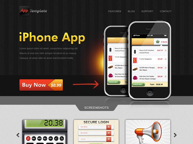 iPhone App website template