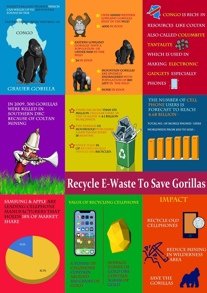 Recycle Mobile Phones Safely to Save Gorillas