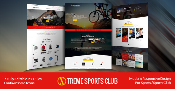 Xtreme Sports club - PSD Template