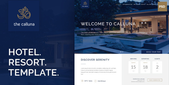 Calluna - Hotel, Resort & Spa PSD Template