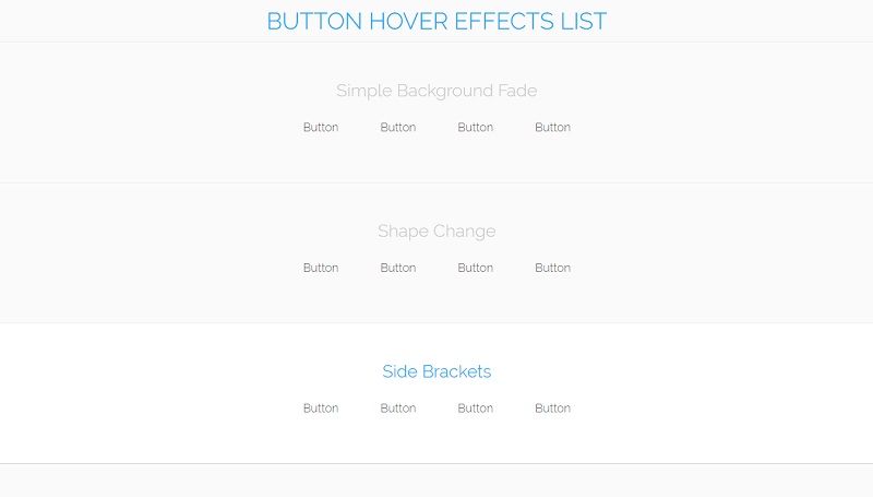 CSS Button Hover Effects List