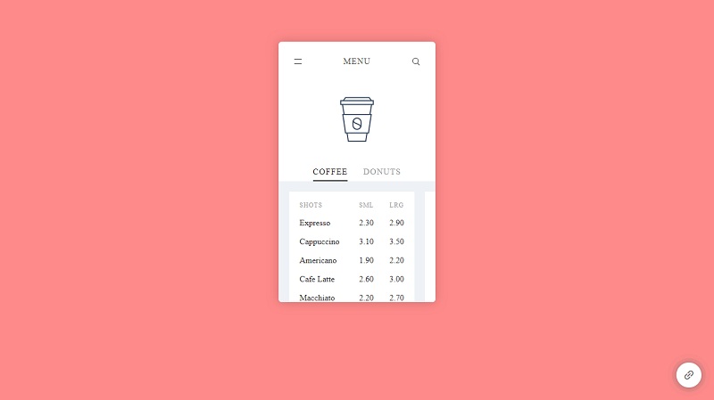 Pure CSS – Menu App