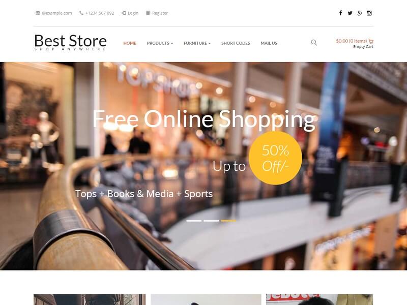 Best Store: HTML shopping cart template free download