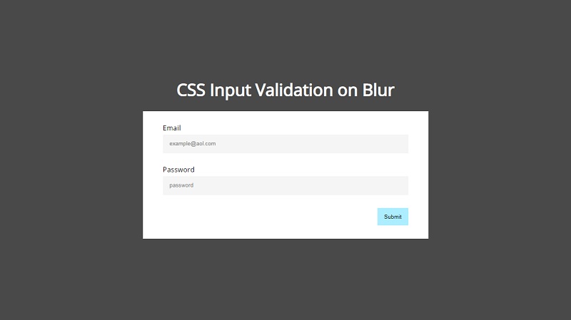 CSS Input Validation on Blur