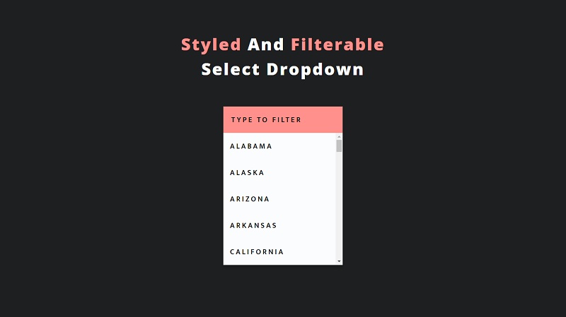 CSS Styled And Filterable Select Dropdown
