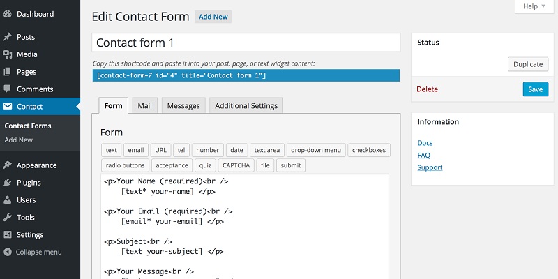 Free WordPress Form Plugins