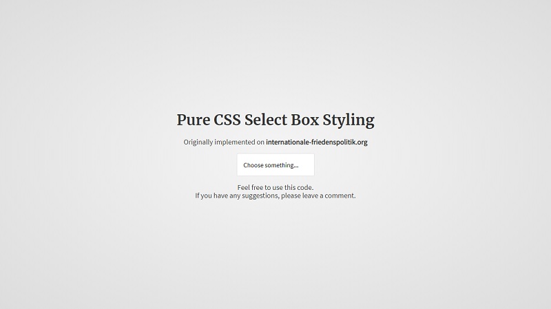 Pure CSS Select Box Styling