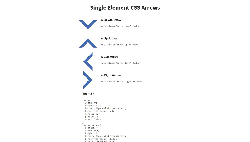 18+ CSS Arrows for webpage direction instructions controls