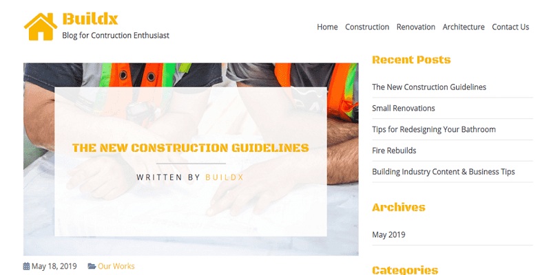 Free Construction WordPress Themes