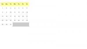 CSS calendar with an HTML list