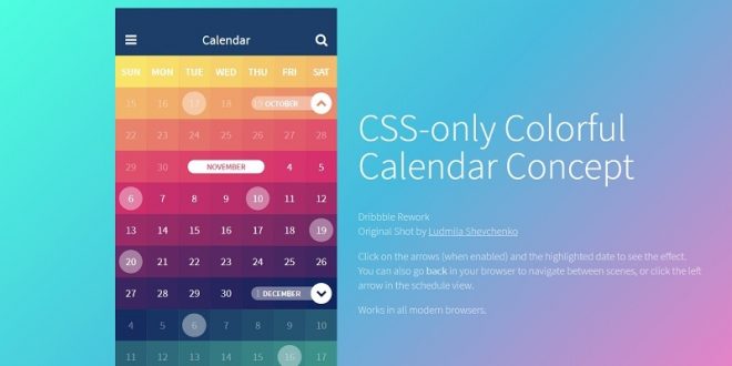 Css Calendar 2022 20+ Css Calendars For Display Time, Date, Year, Week