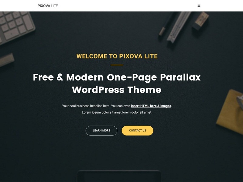 Pixova Lite: wordpress themes landing page free