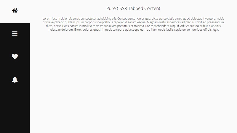 Pure CSS3 Tabbed Content