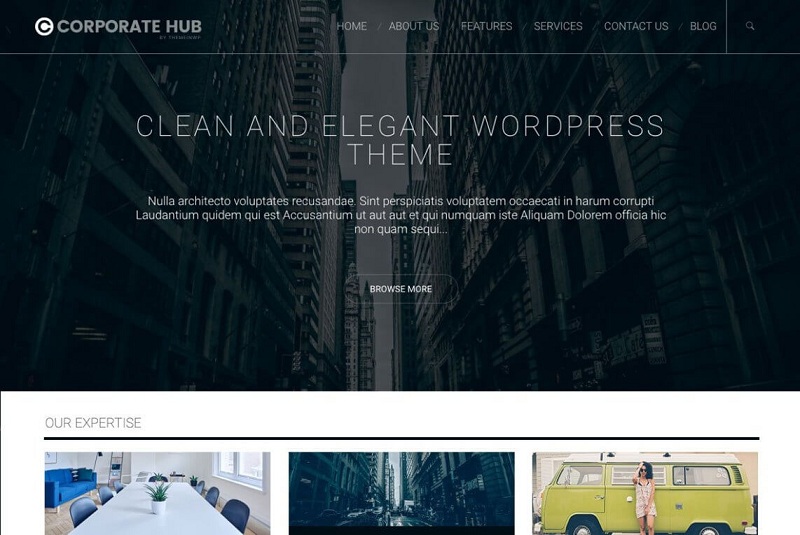 Corporate Hub: free wordpress themes portfolio