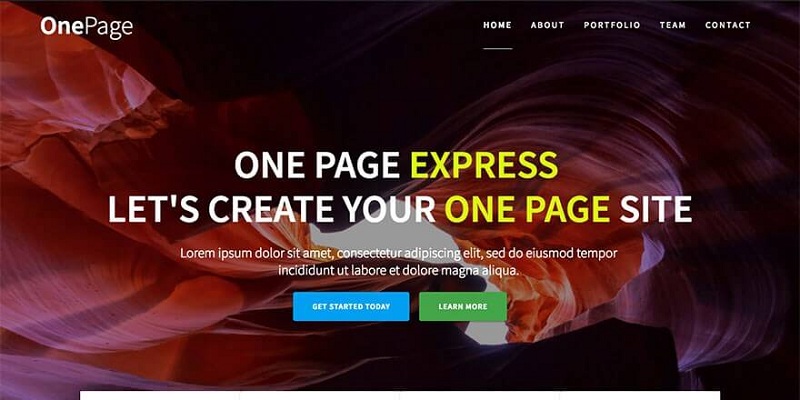 Free One Page WordPress Themes