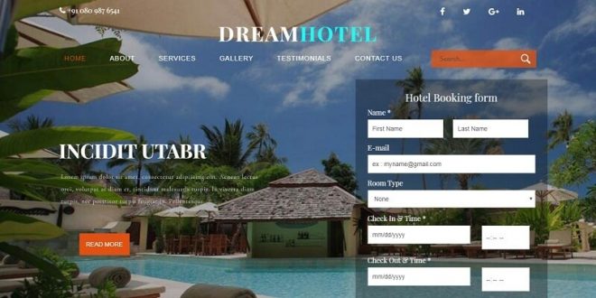 Free Hotel Booking Html Website Templates