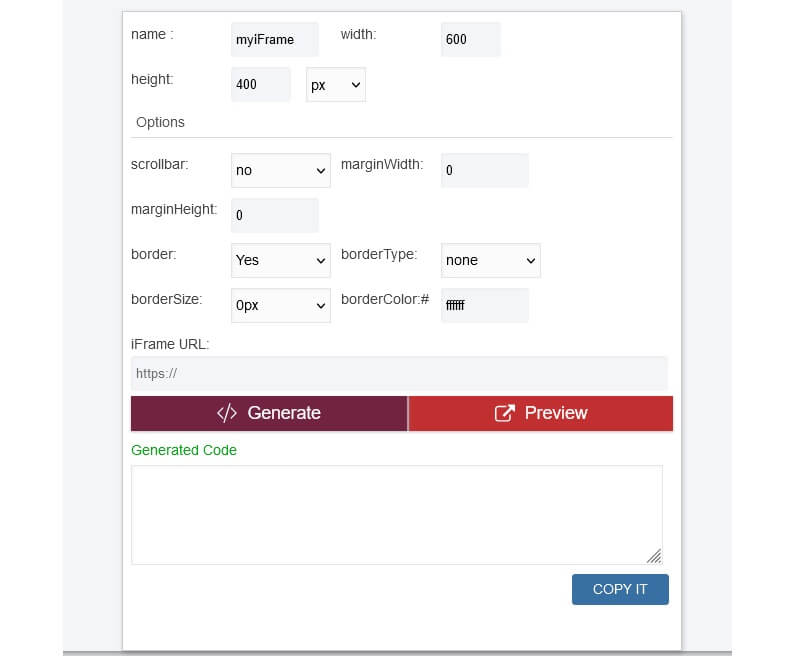 iFrame Generator