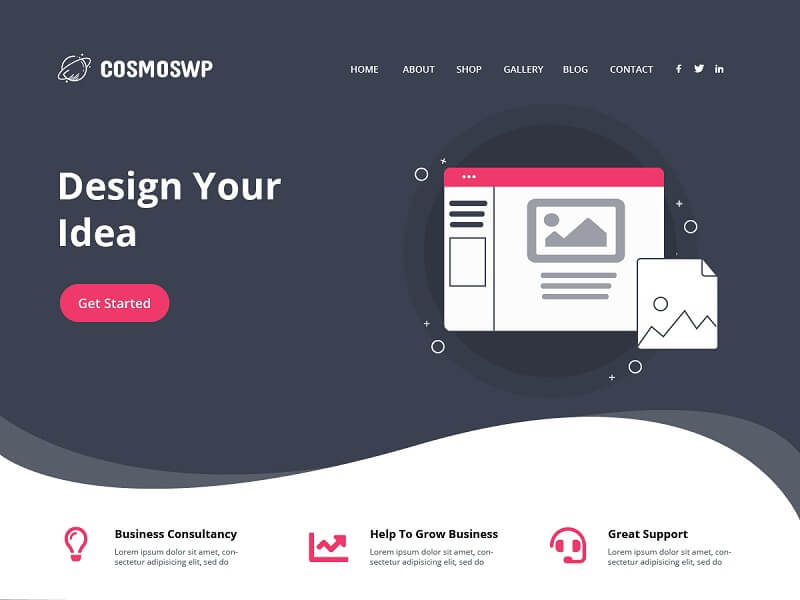 The multipurpose WordPress theme CosmosWP