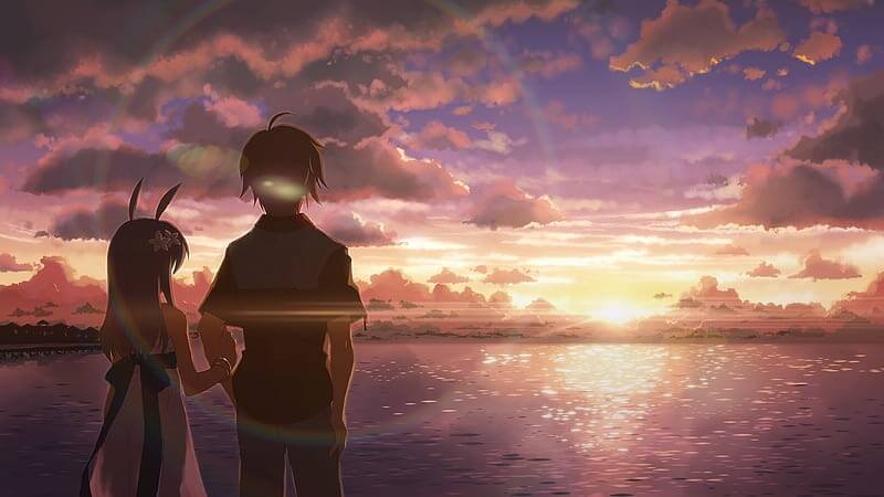 Anime Boy and Girl Alone, anime, alone, anime-boy, anime-girl, sad, HD wallpaper