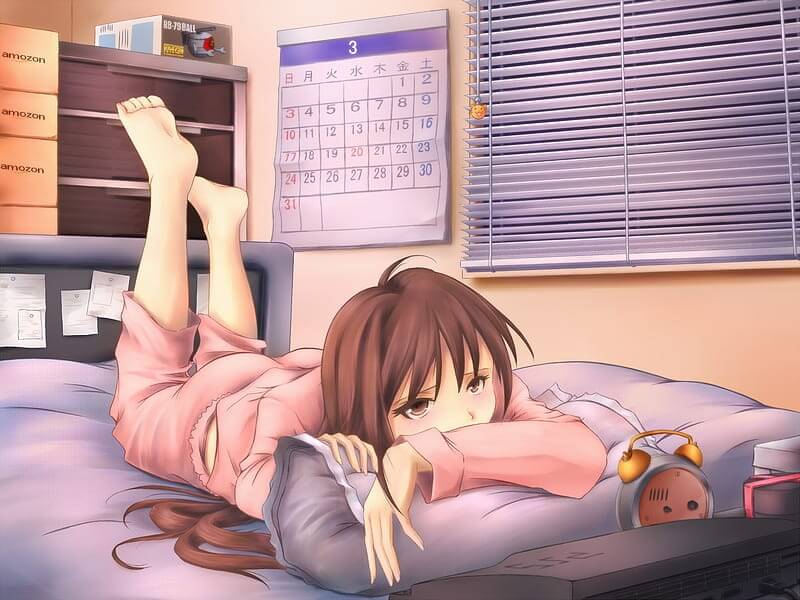 Anime Girl Sad Lying On Bed, anime-girl, anime, sad, alone, HD wallpaper