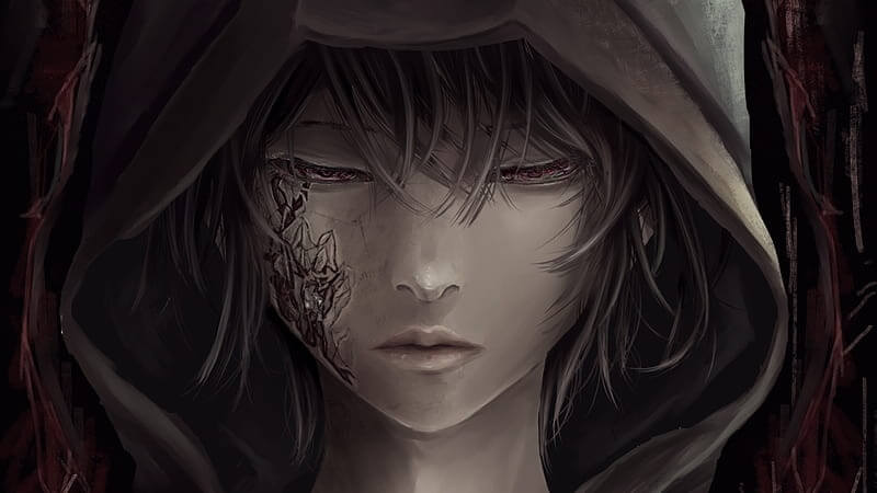 Sad, evil, anime boy, HD wallpaper