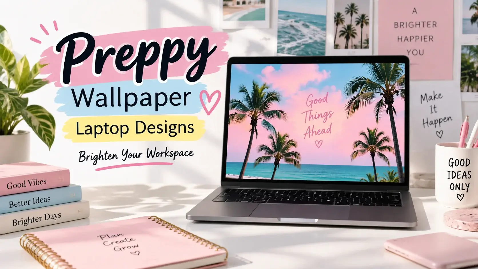 Preppy Wallpaper Laptop Designs to Brighten Your Workspace