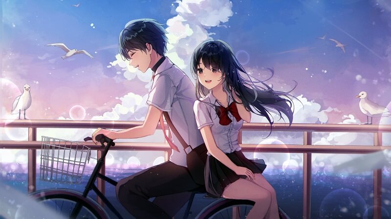 Anime, Couple, School Uniform, HD wallpaper