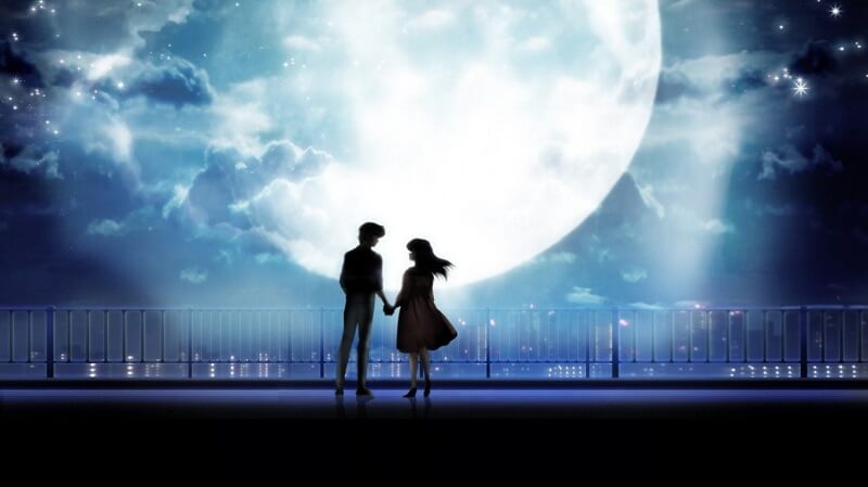 Anime Love Couple In Dark Night