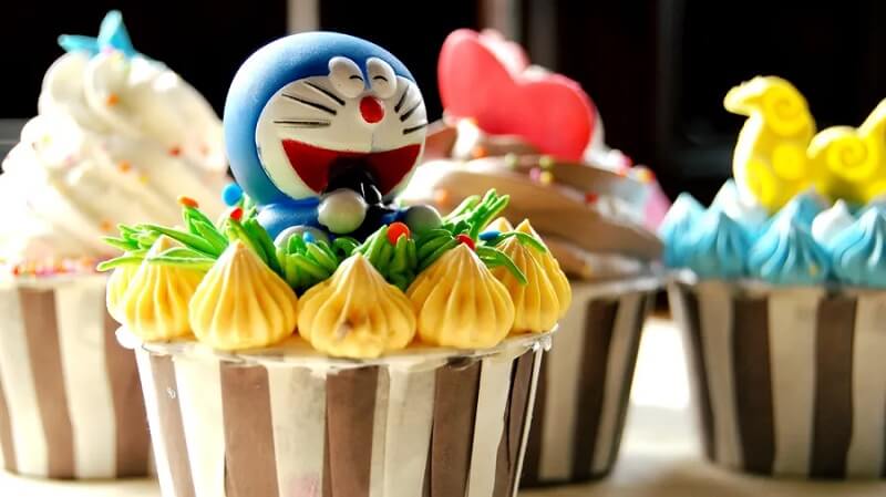 Cupcake Doraemon 4k Wallpaper