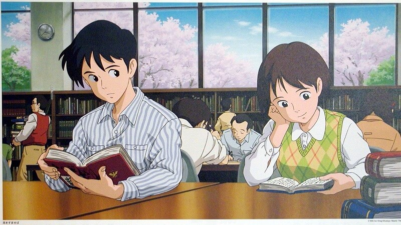 Studying, anime couple