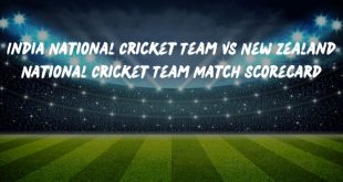 India National Cricket Team VS New Zealand National Cricket Team Match Scorecard