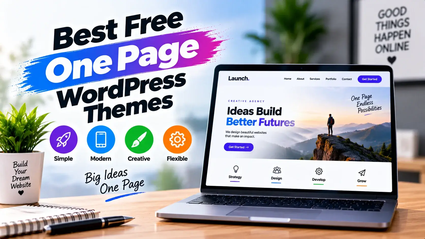 Best Free One Page WordPress Themes for Websites