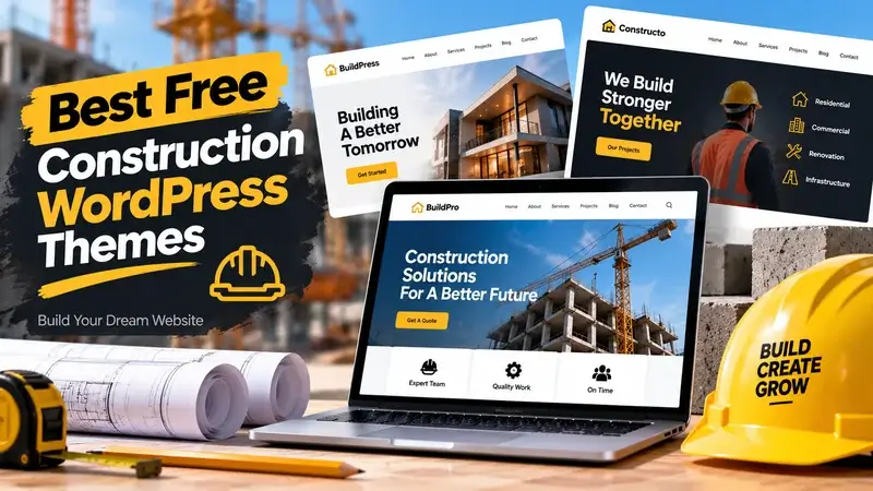 19 Best Free Construction WordPress Themes 2026