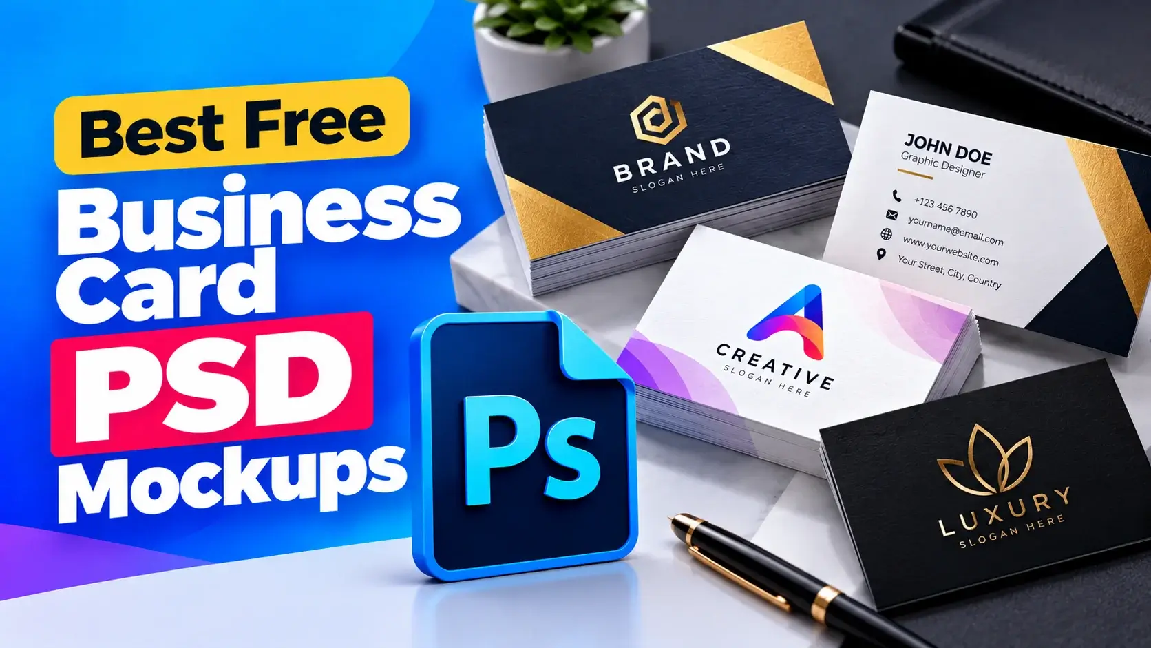 Best Free Business Card PSD Mockups