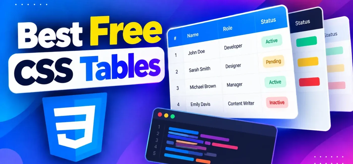 14 Best Free CSS Tables In 2026