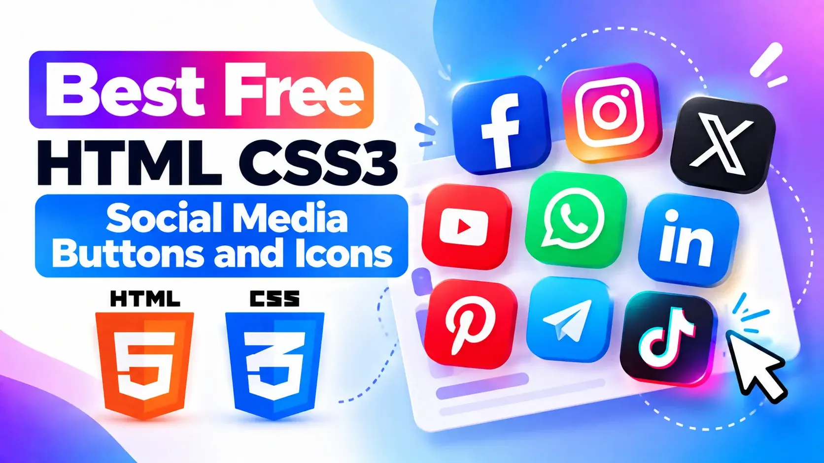 10 Best Free HTML CSS3 Social Media Buttons and Icons 2026