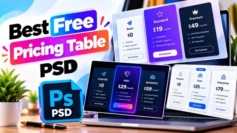 13 Best Free Pricing Table PSD 2026