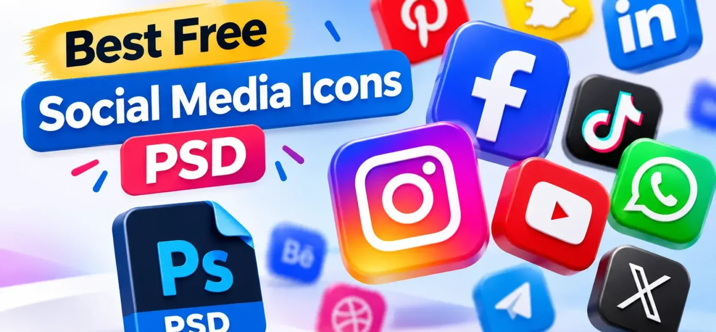 7 Best Free Social Media Icons PSD 2026