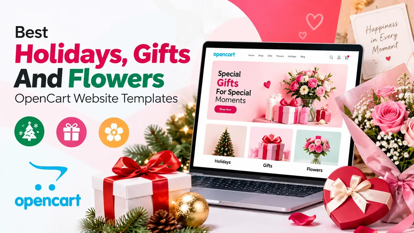 12 Best Holidays, Gifts And Flowers OpenCart Website Templates 2026