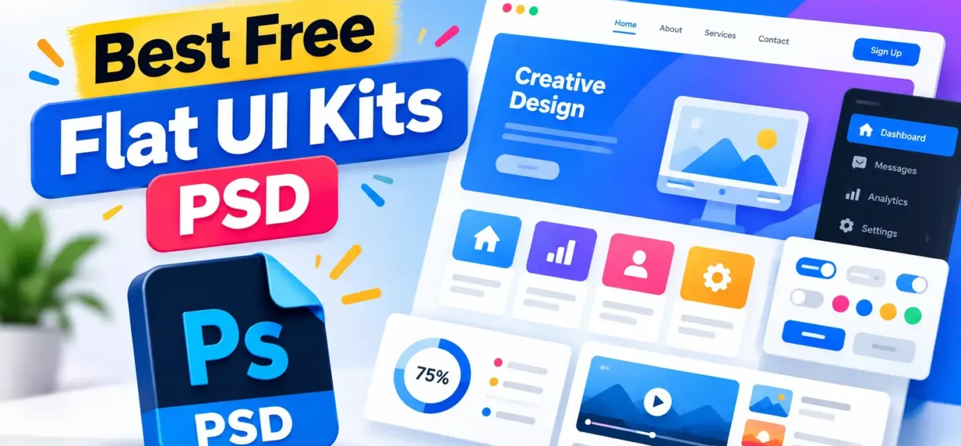 31 Best Free Flat UI Kits PSD 2026